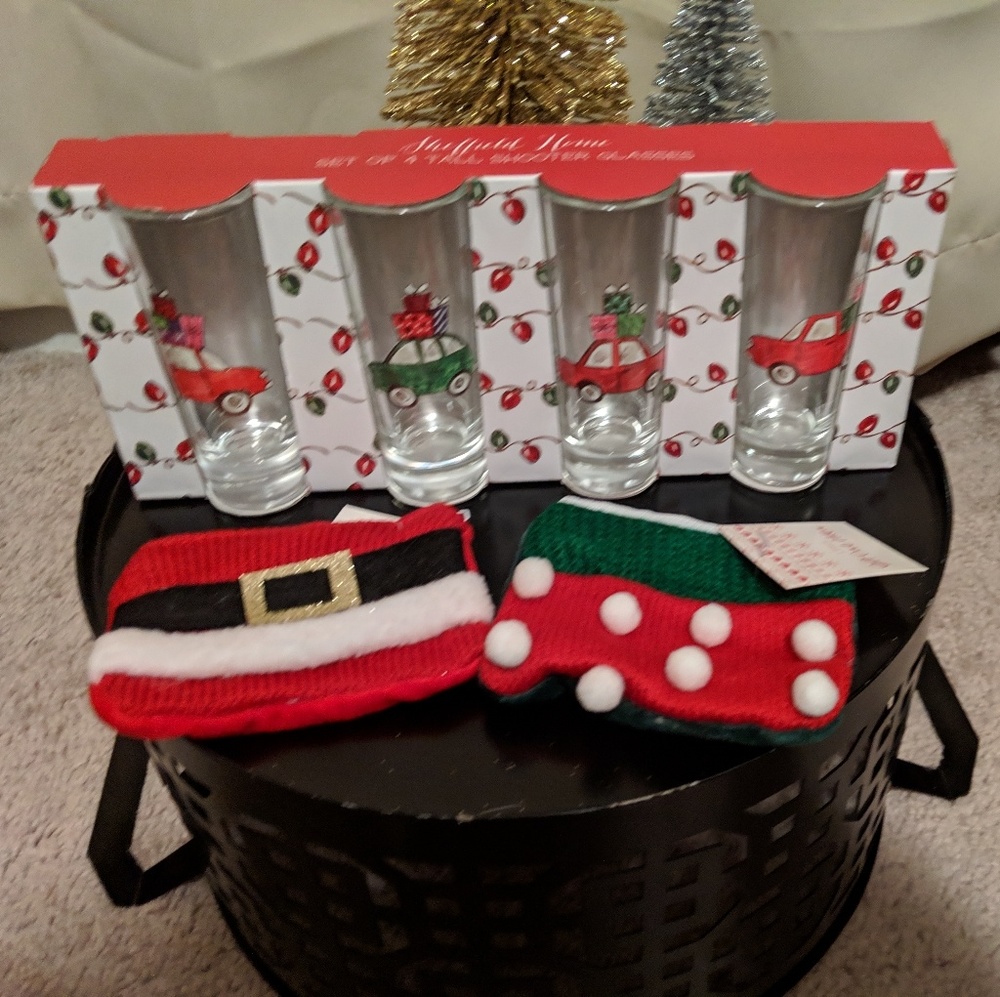 Holiday Shot Glasses with free gift card holders